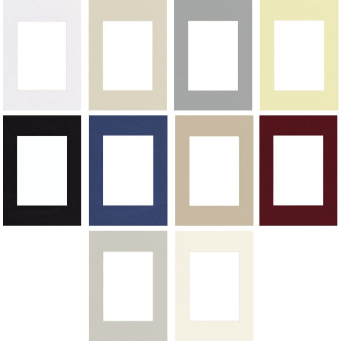 Passepartout cu tăiere albă înclinată pentru ramă foto, 1,4 mm