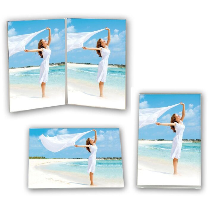 Rama foto ZEP dublă din acrilic, pentru format vertical și orizontal 10x15 cm, bruchsicher