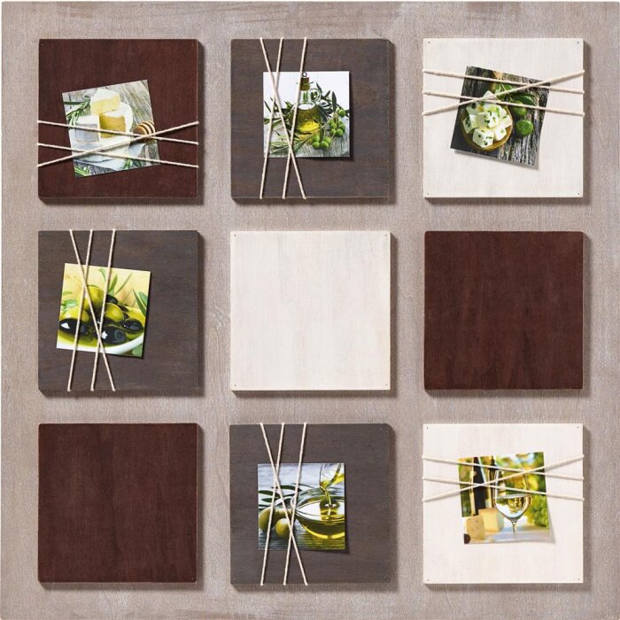 Rame foto La Casa pentru 6 fotografii 8x8 cm, profil lemn colorat