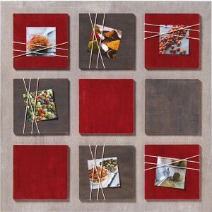 Rame foto La Casa pentru 6 fotografii 8x8 cm, profil lemn colorat