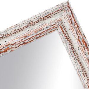 MendeFrames Wandspiegel H740 Shabby-Chic 28x35 cm weiß aus Massivholz