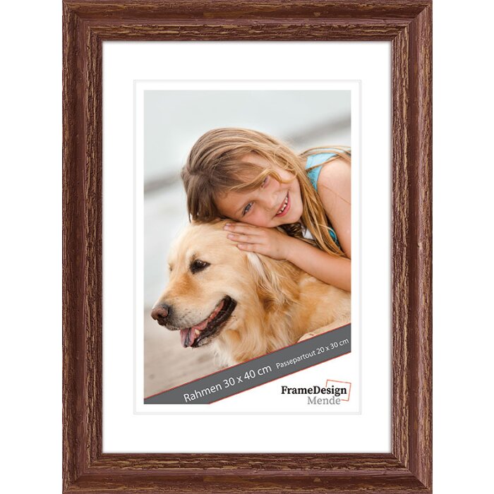 MendeFrames Holzrahmen H740 braun 15x15 cm mit Museumsglas