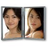 Ramă foto dublă Klara, metal lucios argintiu, pentru 2 imagini