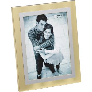 Rama foto portret din aluminiu LUAN, mată, argint, oțel, champagner