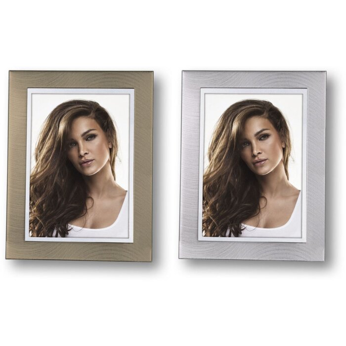 Rama foto metalică Wels, argint și bronz, 10x15–15x20 cm