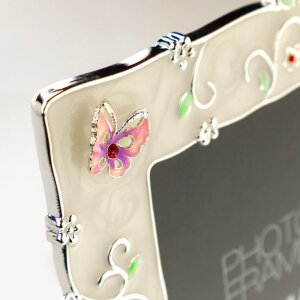 Rama foto Mirò 7x8 cm și 10x15 cm din metal cu optică de perla și stras