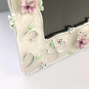 Rama foto Mirò 7x8 cm și 10x15 cm din metal cu optică de perla și stras