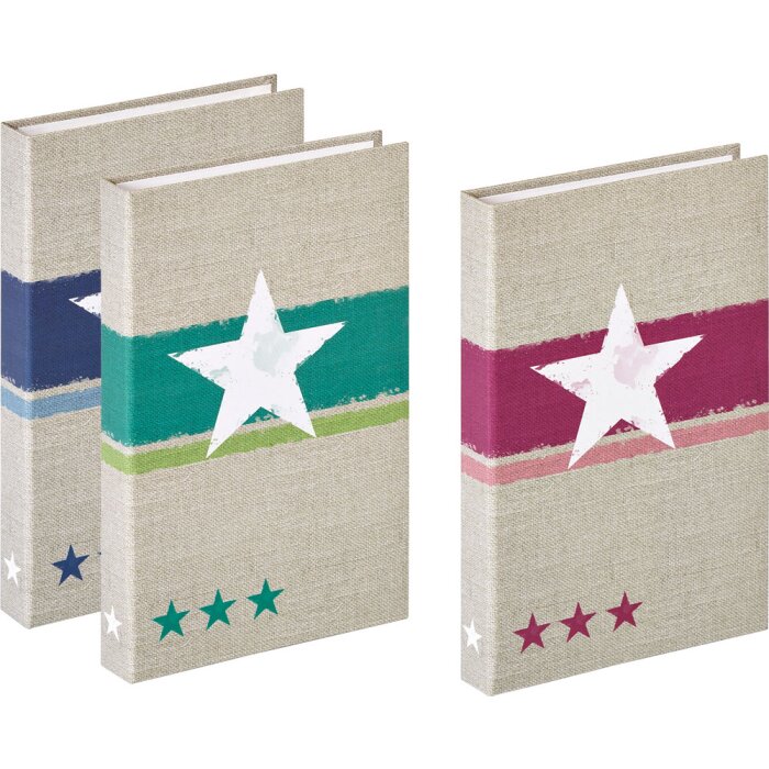 Album de inserție Walther Stellar, pentru fotografii 9x13 cm, 10x15 cm, 11x15 cm, 13x18 cm, cu copertă artistică în culori roz, albastru și verde