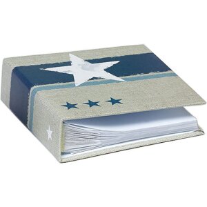 Album de inserție Walther Stellar, pentru fotografii 9x13 cm, 10x15 cm, 11x15 cm, 13x18 cm, cu copertă artistică în culori roz, albastru și verde