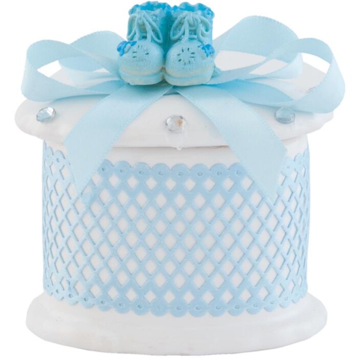 Clayre & Eef Schatulle aus Keramik blau 63191