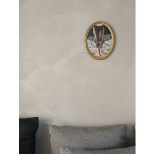 ramă foto ovală din plastic cu efect de lemn Deknudt S100