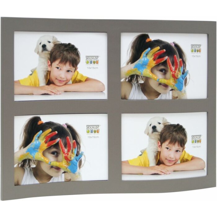 Rama foto Deknudt S67SK, curbată, alb și taupe, pentru 2-8 imagini 10x15 cm