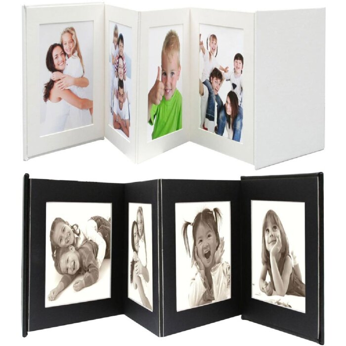 Leporello cu pasepartout Deknudt pentru 8 fotografii – alb sau negru