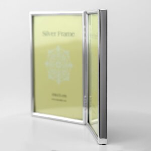 Rama foto dublă ZEP versilberată, cu stand, 7x10–13x18 cm