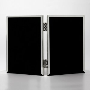 Rama foto dublă ZEP versilberată, cu stand, 7x10–13x18 cm