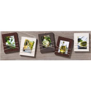 Rama foto La Casa pentru 5 fotografii, lemn colorat, cu suport cordoane