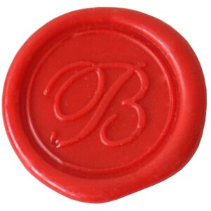 Sigiliu rotund J. Herbin cu maner din lemn și literă cursivă A-Z, 24 mm