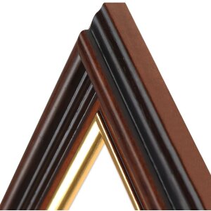 MendeFrames Holzrahmen H015 Goldkante braun 15x21 cm
