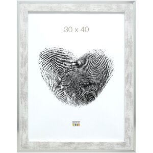 Deknudt S43RE Bilderrahmen Holzoptik Silberkante 10x15 cm bis 40x60cm