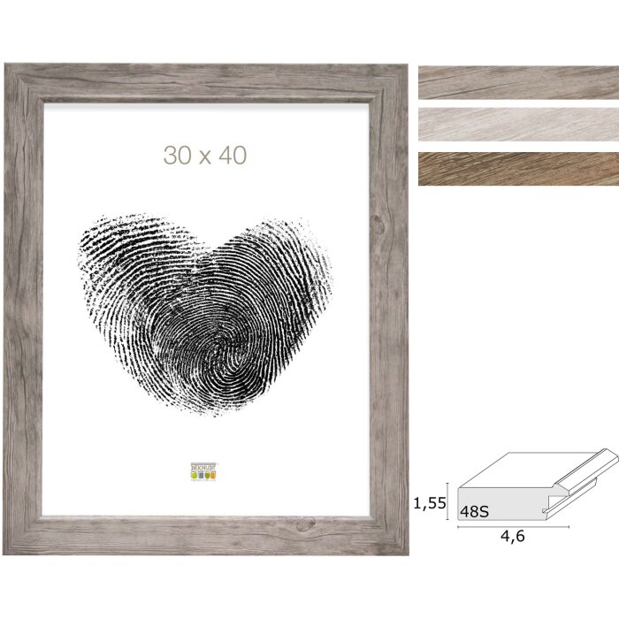 Rama foto Deknudt din lemn, 4,6 cm, maro, 10x15–50x70 cm
