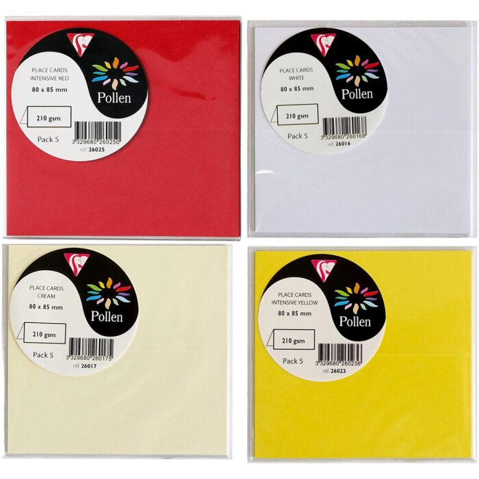 Suporturi de masă Clairefontaine Pollen 85x80 mm – 5 bucăți, diverse culori