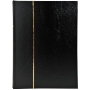Album de timbre Exacompta cu 32 de pagini negre, copertă din piele artificială, 16,5 x 22,5 cm
