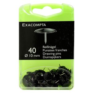 Clipsuri de pânză Exacompta Ø10 mm, 40 bucăți, blister cu capăt cromat și rotunjit