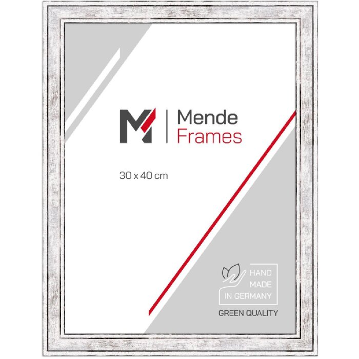 MendeFrames H460 Vintage silber 24x30 cm Bilderrahmen mit Antireflexglas