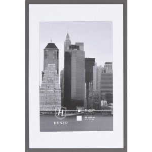 Henzo Kunststoffrahmen METALLICA 40x60 cm stahlgrau mit Passepartout 30x45 cm