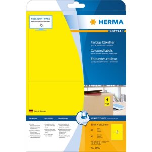 HERMA 4496 Etiketten A4 gelb 199,6x143,5 mm Papier matt...