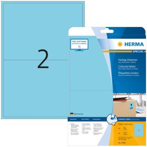 HERMA 4498 Etiketten A4 blau 199,6x143,5 mm Papier matt...