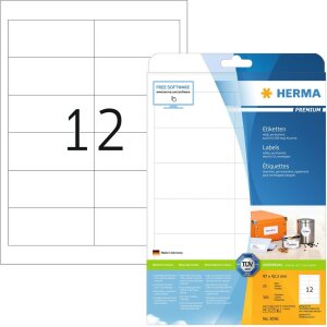 HERMA 5056 Etiketten Premium A4 96,5x42,3 mm weiß...