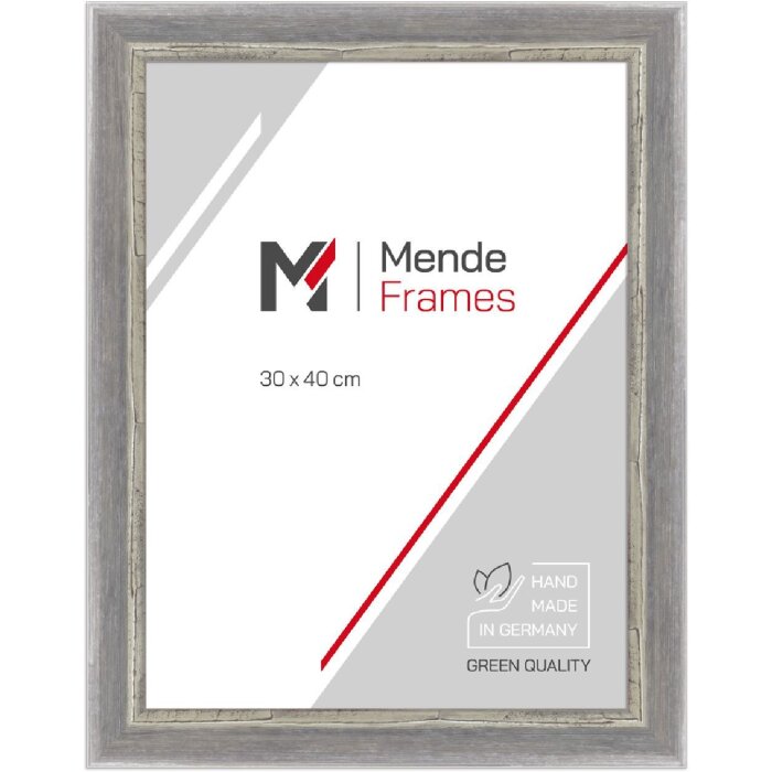 MendeFrames Bilderrahmen H640 Shabby-Chic grau 42x59,4 cm Antireflexglas