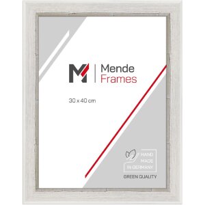 MendeFrames Bilderrahmen H640 Shabby-Chic weiß 30x60 cm Kunstglas