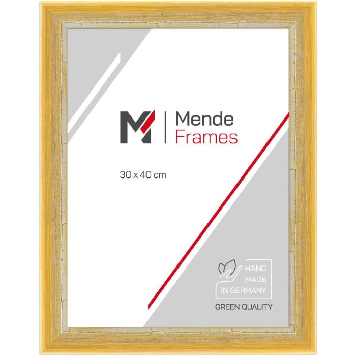 MendeFrames Bilderrahmen H640 Shabby-Chic gelb 60x60 cm Kunstglas