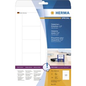 HERMA Disketten-Etiketten weiß 70x50,8 mm Papier...