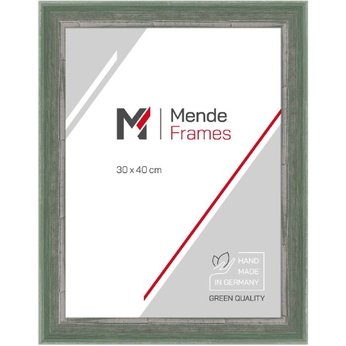MendeFrames Bilderrahmen H640 Shabby-Chic grün 15x21 cm Museumsglas