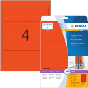 HERMA Ordneretiketten A4 rot 192x61 mm Papier matt...