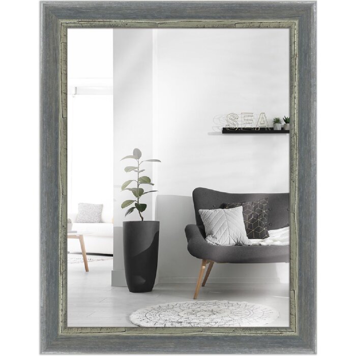 MendeFrames Wandspiegel H640 Shabby-Chic grau 28x35 cm