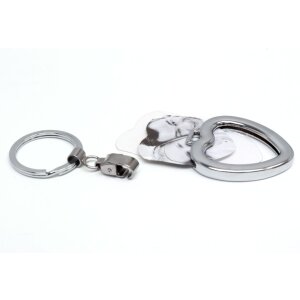 Schlüsselanhänger Herzform Silber Metall mit Fotofach personalisierbar Geschenk