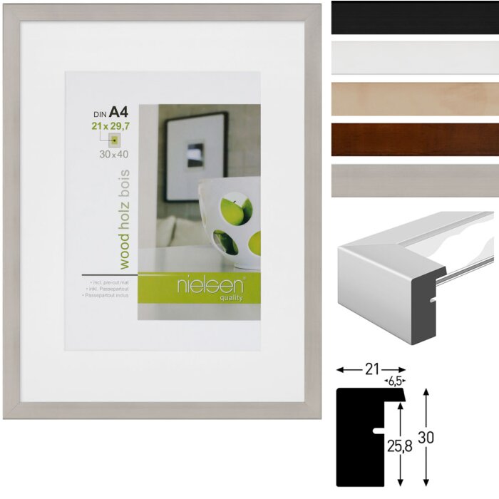 Ramă foto Nielsen Apollon din molid cu pasepartout