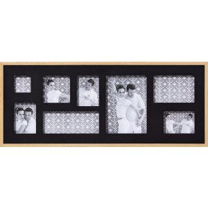 Rama foto Walther Double 10x15-15x20 cm, lemn natural cu passepartout colorat