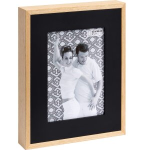 Rama foto Walther Double 10x15-15x20 cm, lemn natural cu passepartout colorat