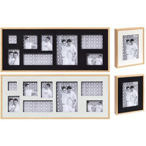 Rama foto Walther Double 10x15-15x20 cm, lemn natural cu passepartout colorat