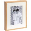 Rama foto Walther Double 10x15-15x20 cm, lemn natural cu passepartout colorat