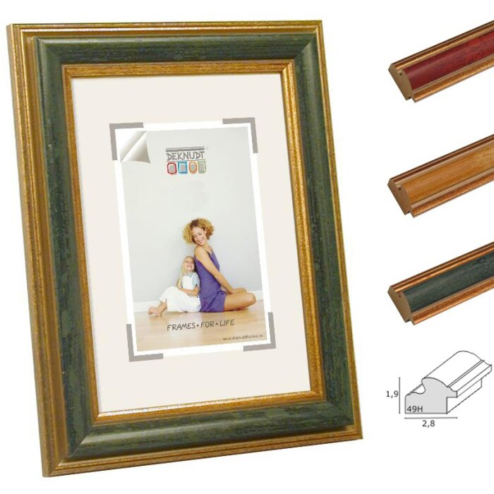 Rama foto S49HX Deknudt, efect lemn, listă bicoloră, 2,8 cm