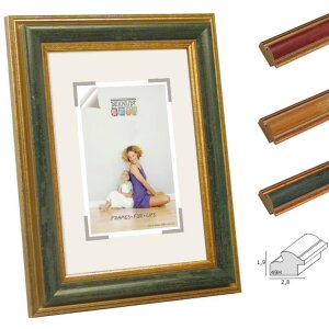 Rama foto S49HX Deknudt, efect lemn, listă bicoloră, 2,8 cm