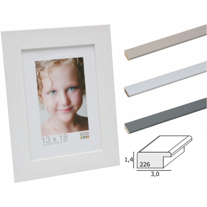 Rama foto din lemn S226K cu profil larg și rotunjit 3 cm