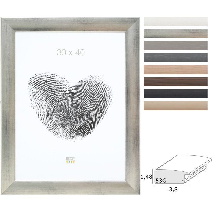 Rama foto Deknudt S53G Klassik cu listă largă 3,8 cm, lemn, MDF, 10x15-70x100 cm