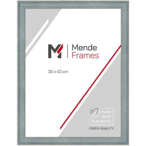 MendeFrames H470 Landhaus Bilderrahmen blau 40x40 cm Kunstglas